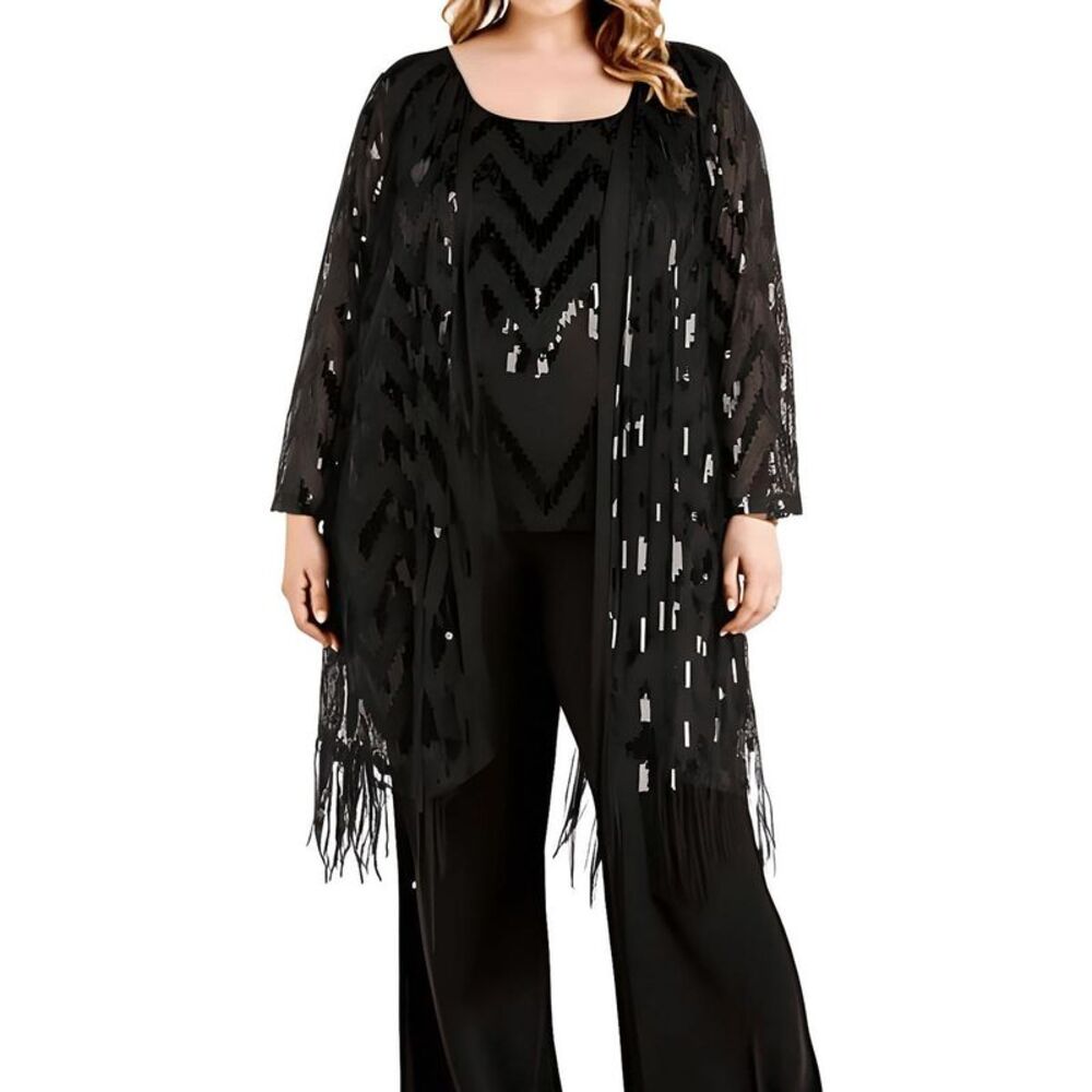 R&M Richards Black Fringe Jacket